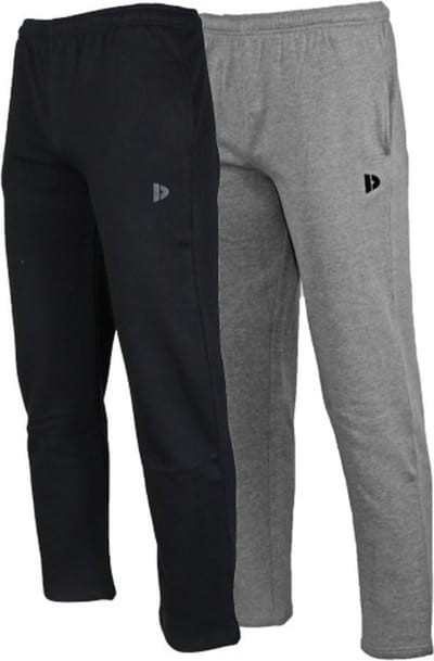 2-Pack Donnay - Joggingbroek rechte pijp (Wess) - Sportbroek - Heren - Black/Silver-marl (252) - maat S