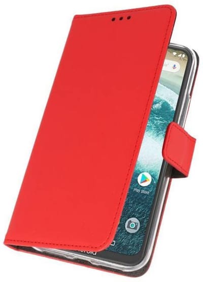 Booktype Telefoonhoesjes - Bookcase Hoesje - Wallet Case - Geschikt voor Moto One Power - Rood