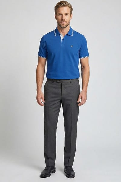 Giordano – Nico – Heren – Katoen – Korte mouwen – Polo – Blauw – 616587-64