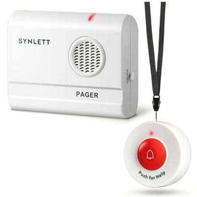 Draadloze Pager met SOS Noodknop voor Ouderen – Compact Alarmsysteem voor Verzorging en Thuiszorg