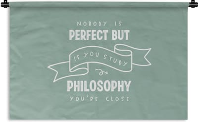 Wandkleed - Wanddoek - Quote - Filosofie - Studeren - 180x120 cm - Wandtapijt