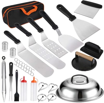 Cherrys Finds - Barbecuegereedschap -29 Delige Set - Hoge Kwaliteit Roestvrij Staal Barbecuegerei-Sets - Professionele Duurzame Grillset - Complete Grill Set - Outdoor Camping Grillbestek-Set voor Mannen Vrouwen