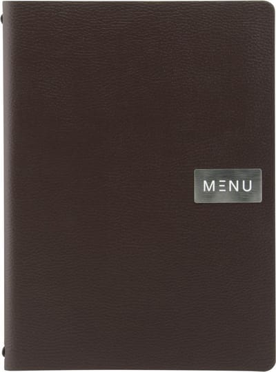 Securit® Menukaart | Menukaart map A4 onbewerkt leer - bruin