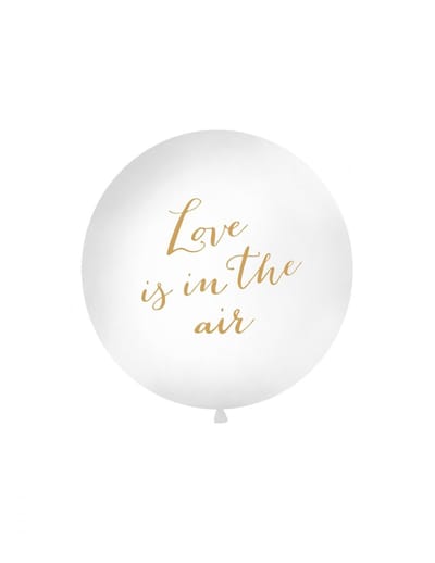 Partydeco - Megaballon Love is in the Air wit/goud