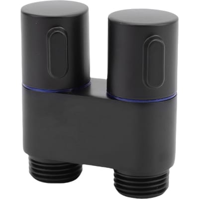 Robinet d'angle 1 entrée 2 sorties Filetage mâle G1/2 Double commande Robinet d'angle métallique pour salle de bain WC bidet balcon Type 2