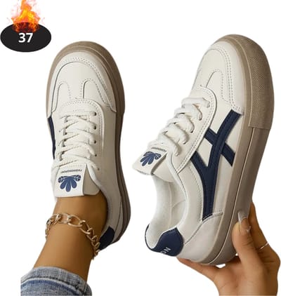 Livano Schoenen Dames - Sneakers - Comfortabel - Casual - Volwassen - Wit/Blauw - Maat 37