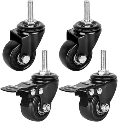 Dailygoods- Meubelwielen Heavy Duty - Zwenkwielen - Meubelroller - Rubber - 360° Rotatie - Geen Vloerafdrukken - Hoog Laadvermogen - Meubelrollen