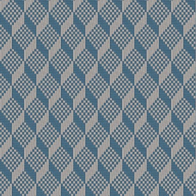 Dutch Wallcoverings - Grace 3D stitched cube blue - vliesbehang - 10m x 53cm - GR322306