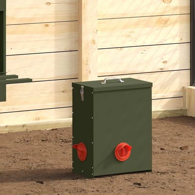 vidaXL - Kippenvoerbak - Olijfgroen - 32,5 - x - 20,5 - x - 43 - cm - 25 - kg