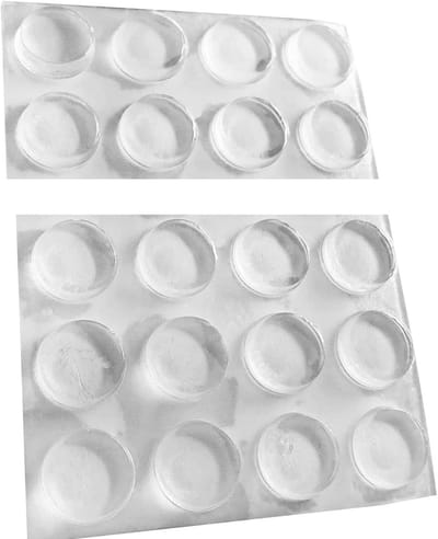Set van 20 transparante elastische bumpers Ø 12 mm, zelfklevende meubelbeschermers, hoogte 3 mm, schokabsorberende buffers voor meubels en vloeren