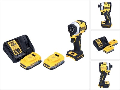 DeWalt DCF 850 E2 accu-slagmoersleutel 18 V 205 Nm 1/4" borstelloos + 2x oplaadbare accu 1,7 Ah + lader