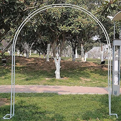 Metalen Tuinboog - Rozenboog Prieel - Klimplanten Ondersteunen - Weerbestendig Metaal - 120x220x40cm - Wit