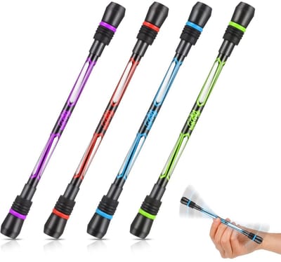TOVBMUP Spinning Pens - Pak van 4 - 0,5 mm - Fidget Spinner Pens - Coole Pens - Draaiende pen - Professionele Competitie Balans Verbeterde - Antislip - Geschikt voor Studenten Entertainment en Kantoorgebruik