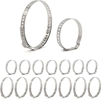 Universele RVS Klemmen voor CV-as - Set van 8 Verstelbare Klemmen (20-50mm) voor Shaft Cuffs en Slangen