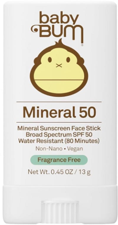 Baby Bum Minerale Zonnebrand Stick SPF 50 – Zonder Octinoxaat & Oxybenzone – Geurvrij – UVA/UVB Bescherming – Voor Gevoelige Babyhuid – Reisformaat 0.45 oz