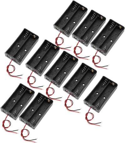 Dubbele Batterijhouder - Batterij Doos - Batterijen Opbergen - Slagvast Ontwerp - 10 Stuks - Zwart