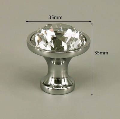 3 Stuks Meubelknop Kristal - Transparant & Zilver - 3.5*3.5 cm - Meubel Handgreep - Knop voor Kledingkast, Deur, Lade, Keukenkast – Set van 3 meubelknoppen – Kristal transparant & zilver – 3.5*3.5 cm – Voor kledingkast, deur, lade en keukenkast