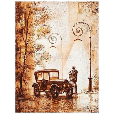 Diamantschilderij Paar Diamant Borduurkralen Fotokits Diamantmozaïek Volledige weergave 20X30CM beige
