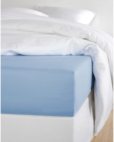 De Witte Lietaer Hoeslaken Katoen Satijn Olivia - 180 x 200 cm - Blauw