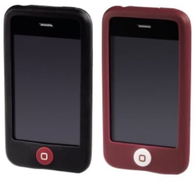 Set van 2 siliconen hoesjes zwart/rood voor Apple iPhone 3G/3GS