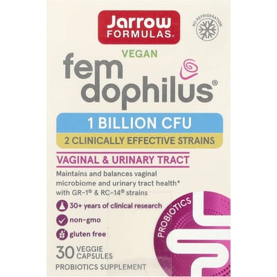 Jarrow Formulas, Vegan Fem Dophilus®, 1 milliard d'UFC, 30 gélules végétales