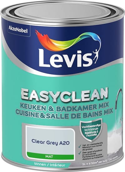 Levis - Easyclean Keuken & Badkamer Mix - Clear Grey A20 - Mengverf - 1 L