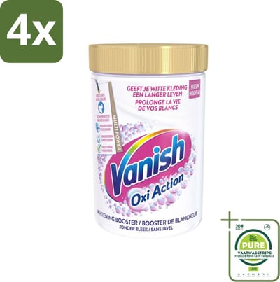 Vanish Oxi Action - Vlekkenverwijderaar Poeder - Zonder Bleek - Witte Was - 710 Gram - Voordeelverpakking - 4 stuks - Vlekkenverwijderaar - Witte Was