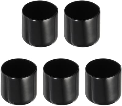 Dailygoods- Eindkappen 5 Pack - Rubber Beschermkap - Schroefdraad Protector - Zwart - 31 mm Binnendiameter - Slijtvast en Elastisch