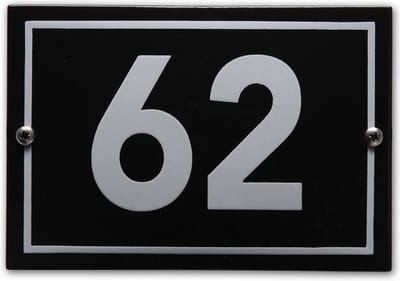 Huisnummer model Phil nr. 62