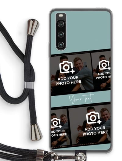 Gepersonaliseerd - Case Company® - Hoesje met koord geschikt voor Sony Xperia 10 IV hoesje met Koord - Filmrol N°2 - Telefoonhoesje met Zwart Koord - Bescherming aan alle Kanten en Over de Schermrand