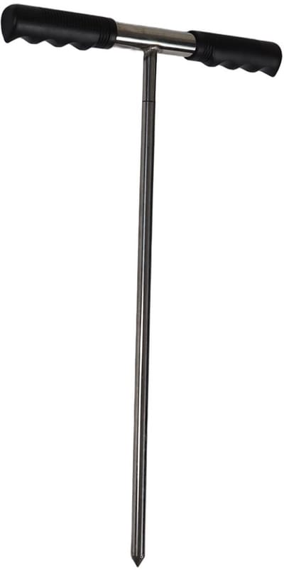 Dailygoods- Bodemmonstersonde Verstelbare Hoogte 32-48 inch - T-handgreep - Roestvrij Staal - Scherpe Punt - Duurzaam Testinstrument - Grondsonde