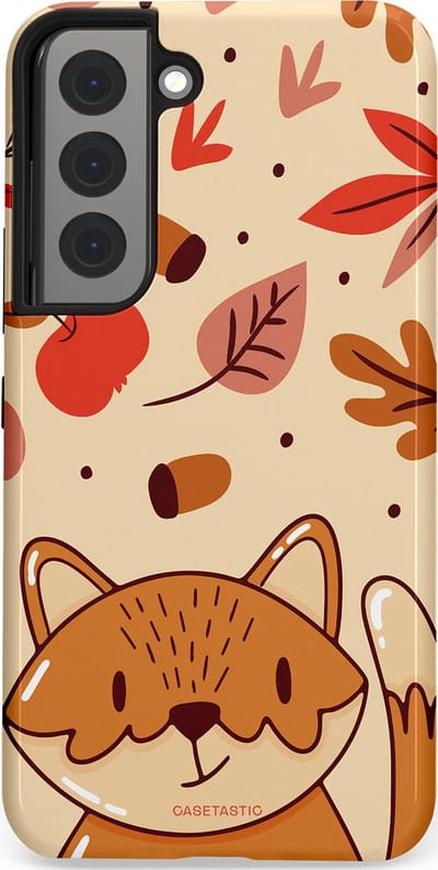 Casetastic hoesje geschikt voor Samsung Galaxy S22 - Dubbellaagse bescherming - Boskat op avontuur - Fashion Case - Zand Terracotta Rood