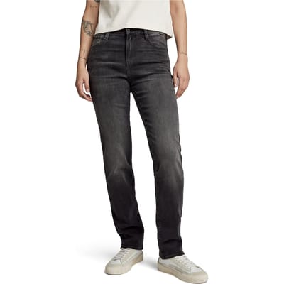 G-Star Strace Straight Worn In Black Moon Maat: W24L30 | Straight Jeans Outlet | Dames | Zwart