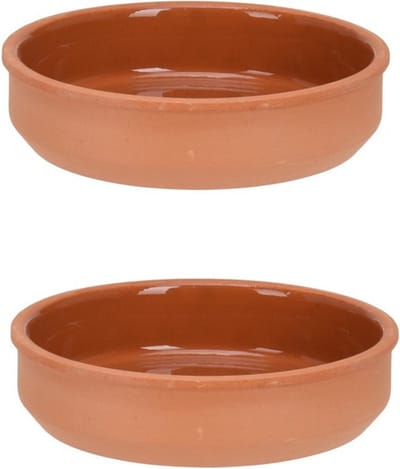 Excellent Houseware Tapas schaaltjes - 4x stuks - terracotta - 16 x 4 cm - 450 ml