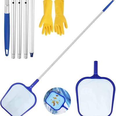 CRLYN® Zwembad Schepnet - Bladzuiger Set - Water Oppervlak Reinigen - Verstelbare Telescoopsteel - Blauw