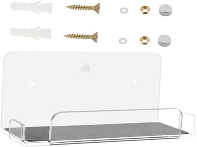 Wandmontage Plank - Zwevende Plank Acryl - Opslag Organizer - Roestvrij Acryl Materiaal - 18.1X7.6X6.35CM - Wit