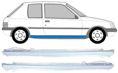 Volledige dorpel voor Peugeot 205 1983-1998 / Links + Rechts / Set