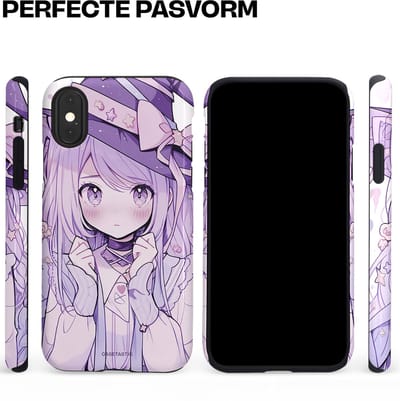 Casetastic hoesje geschikt voor Apple iPhone X / Apple iPhone XS - Dubbellaagse bescherming - Strik en Staren - Fashion Case - Lila Lichtgrijs Wit Lichtroze