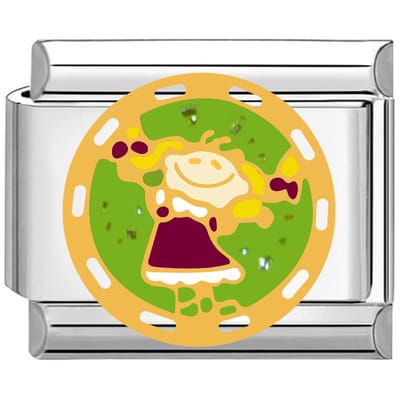 Quiges - Schakel - Bedel - 9mm - charms - Blije meid - Geschikt voor - armband - Schakelarmband - italy bedels armband