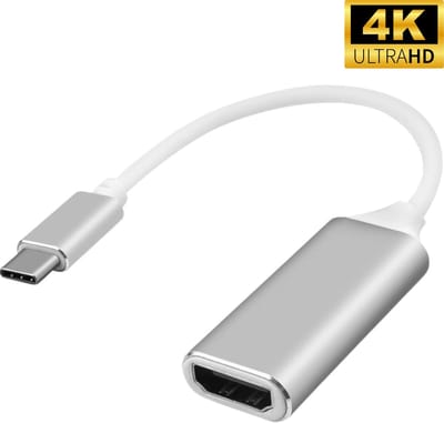 Techvavo® USB C naar HDMI Adapter - Ondersteunt 4K @30Hz - Converter - Type C to HDMI - Thunderbolt 3 - Zilvergrijs