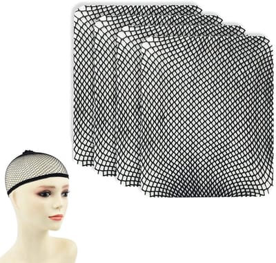 Dailygoods- Pruikkapjes ademend - 4 stuks - Draagbare pruikkapjes - Wasbaar/Herbruikbaar - Stretch mesh-nylon - Geschikt voor lang/kort haar - Haarnet