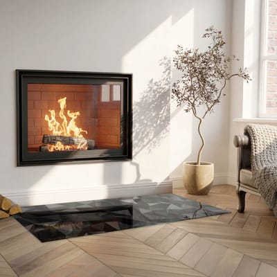 Coloray Vloerplaat Houtkachel - Plaat voor Onder Kachel - 125 cm x 50 cm - Kachel Vloerplaat - Zwart Vloerplaat Kachel - Onderplaat Voor Houtkachel - Vloerplaat Openhaard - Houtkachel Accessoires - Verwarmingsaccessoires