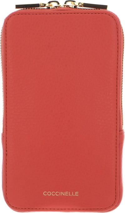 COCCINELLE Leren Telefoontasje Flor Hi-Tech Phone Bag Grenadine Red Lichtrood