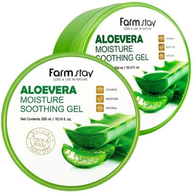 Farm Stay Gel Apaisant Hydratant à l'Aloe Vera 300ml +CADEAU ALEATOIRE green