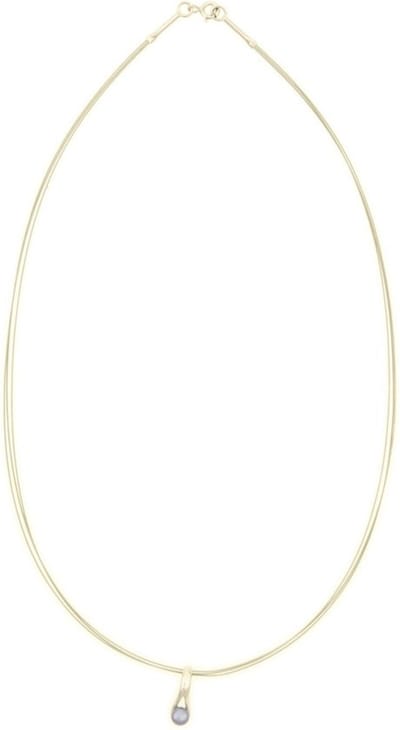 Behave Dames Ketting Zilver Blauw Steentje 40 cm – Nikkelvrij Handgemaakt