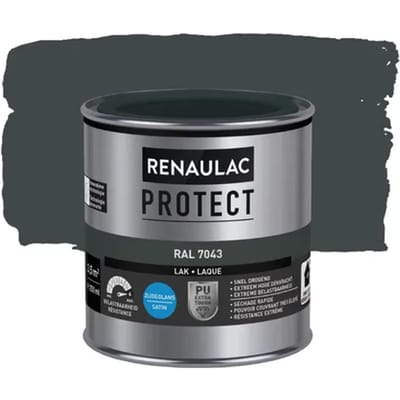 Renaulac Houtlak Protect - Zijdeglans - Verkeersgrijs B Ral 7043 - 250ml
