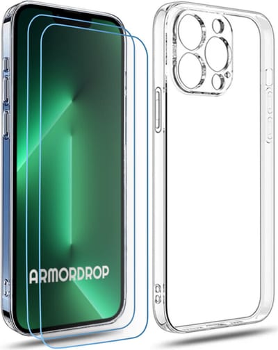 ArmorDrop Transparant Hoesje Inclusief 2x Screenprotector Geschikt Voor iPhone 13 Pro