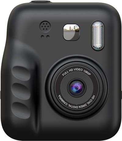 Jumalu Instant Camera – 2.4" HD Camera met Selfie Functie – 1080p – Inclusief 4 Rollen Fotopapier – Direct Print Camera voor Kinderen – Zwart