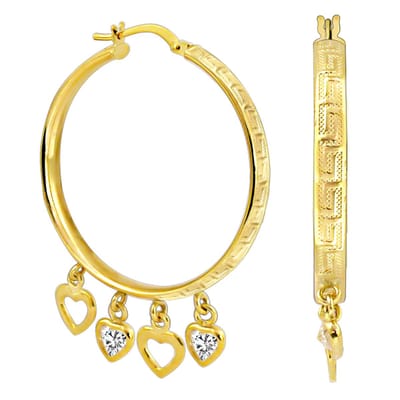 Juwelier Zwartevalk - 14 karaat gouden bedel oorbellen met zirkonia 12.055/39mm--