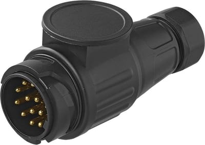 ProPlus 13-polige Stekker – Voor caravan en aanhangwagen – Jaeger-stekker met bajonetsluiting – Zwart